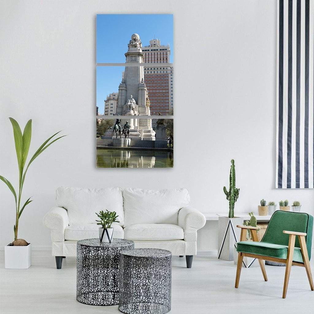 Monument In Madrid Spain Vertical Canvas Wall Art-3 Vertical-Gallery Wrap-12" x 25"-Tiaracle