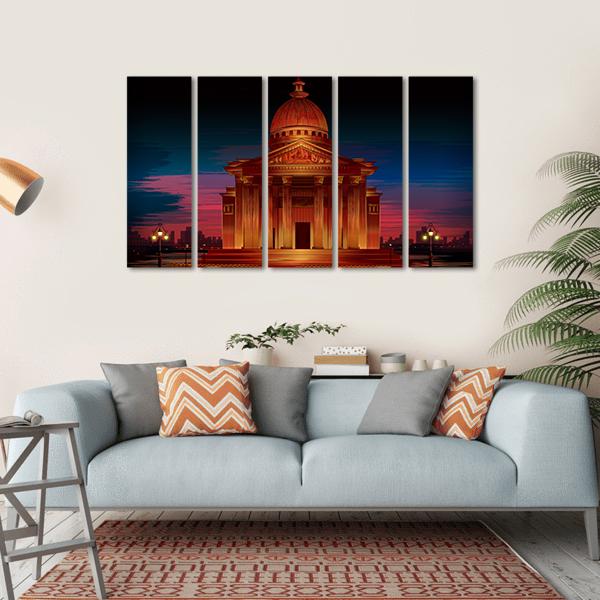 Monument Of Athenian Acropolis Canvas Wall Art-5 Horizontal-Gallery Wrap-22" x 12"-Tiaracle