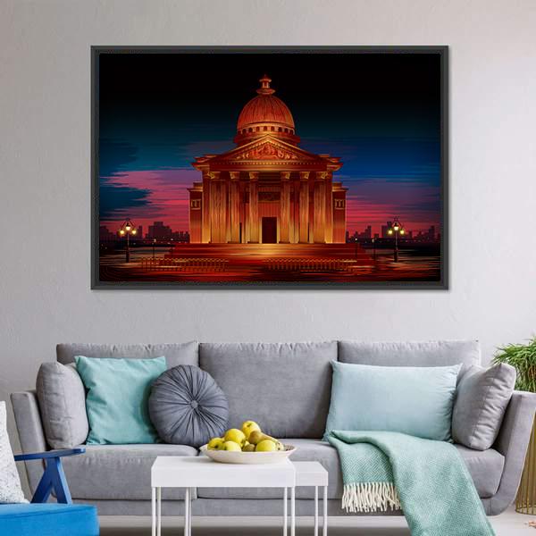 Monument Of Athenian Acropolis Canvas Wall Art-3 Horizontal-Gallery Wrap-25" x 16"-Tiaracle