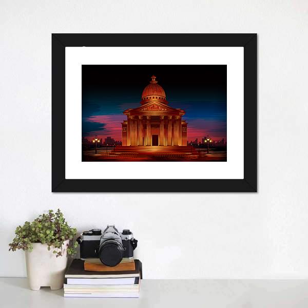 Monument Of Athenian Acropolis Canvas Wall Art-1 Piece-Framed Print-20" x 16"-Tiaracle