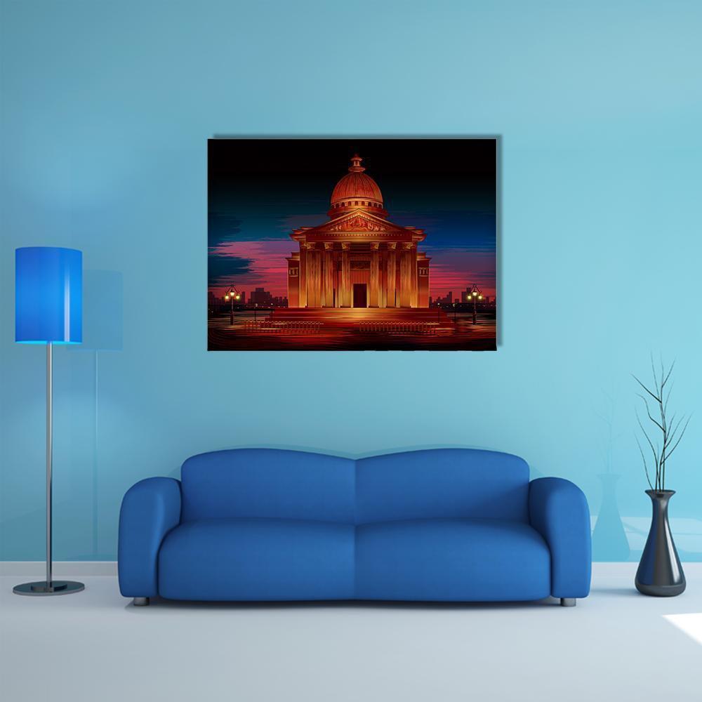 Monument Of Athenian Acropolis Canvas Wall Art-1 Piece-Gallery Wrap-48" x 32"-Tiaracle