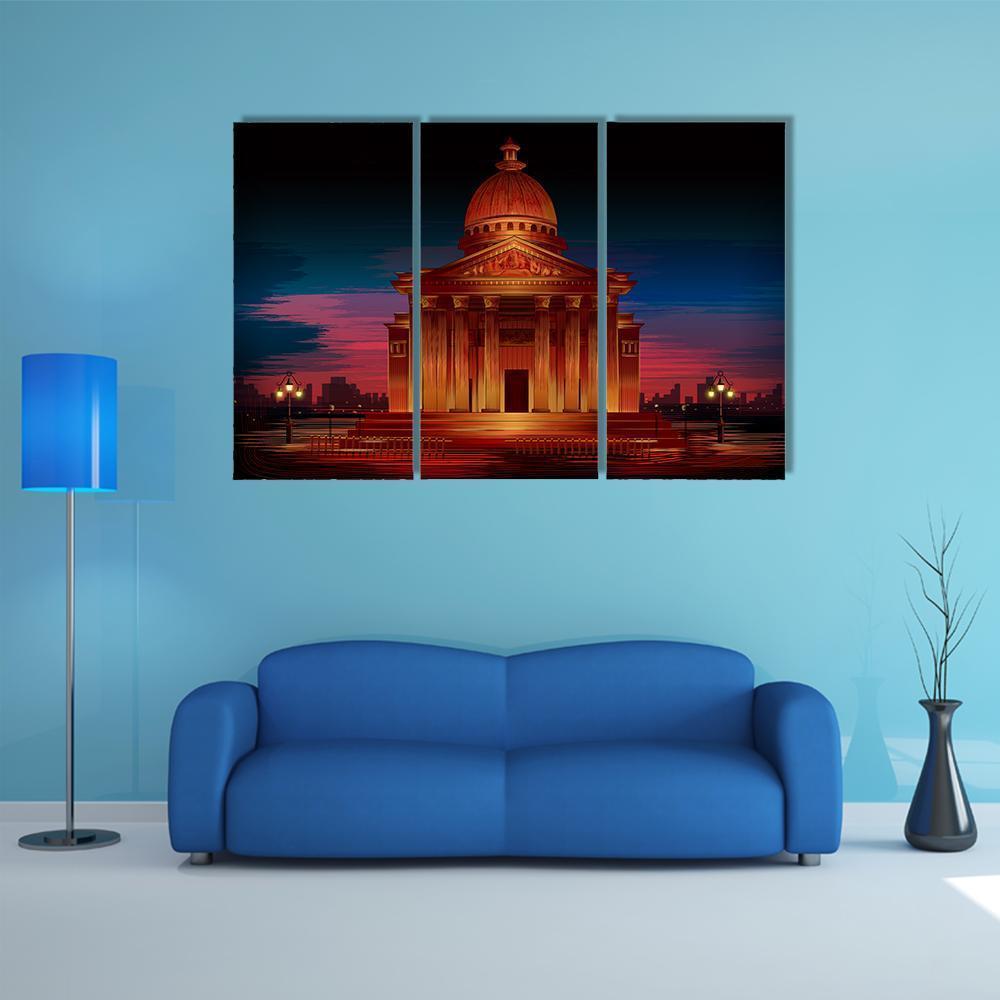 Monument Of Athenian Acropolis Canvas Wall Art-3 Horizontal-Gallery Wrap-37" x 24"-Tiaracle