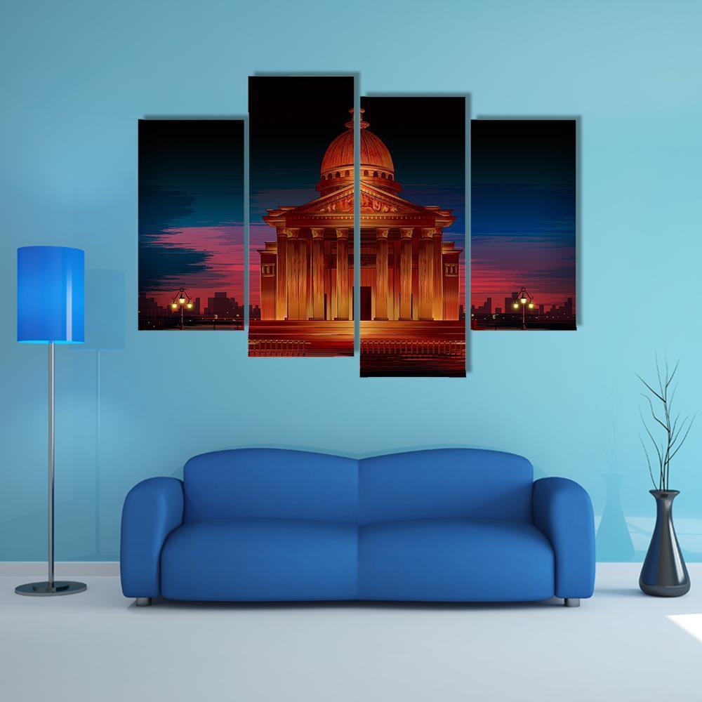 Monument Of Athenian Acropolis Canvas Wall Art-4 Pop-Gallery Wrap-50" x 32"-Tiaracle