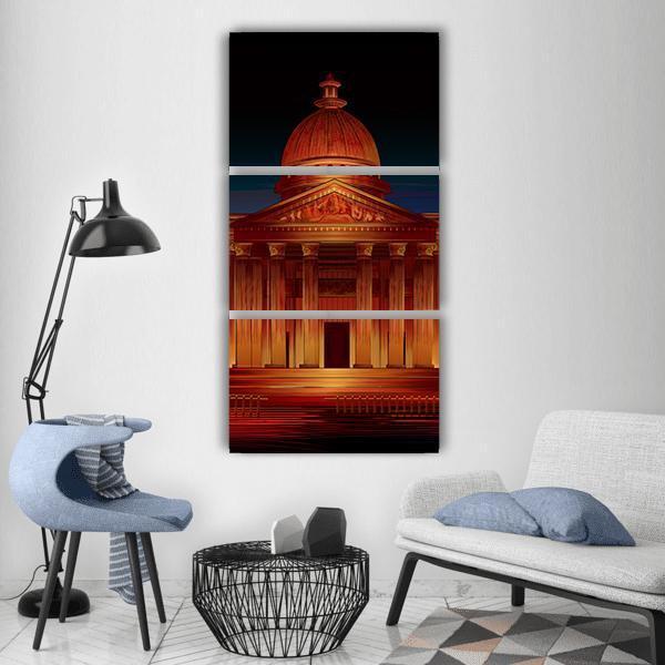 Monument Of Athenian Acropolis Vertical Canvas Wall Art-3 Vertical-Gallery Wrap-12" x 25"-Tiaracle