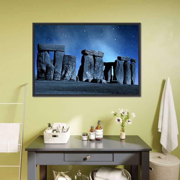 Monument Stonehenge England Canvas Wall Art-1 Piece-Floating Frame-24" x 16"-Tiaracle