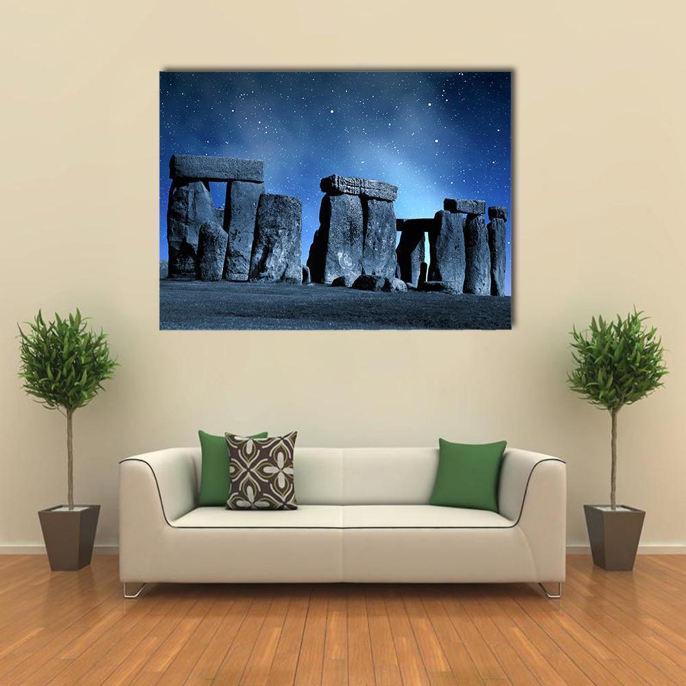 Monument Stonehenge England Canvas Wall Art-1 Piece-Gallery Wrap-48" x 32"-Tiaracle