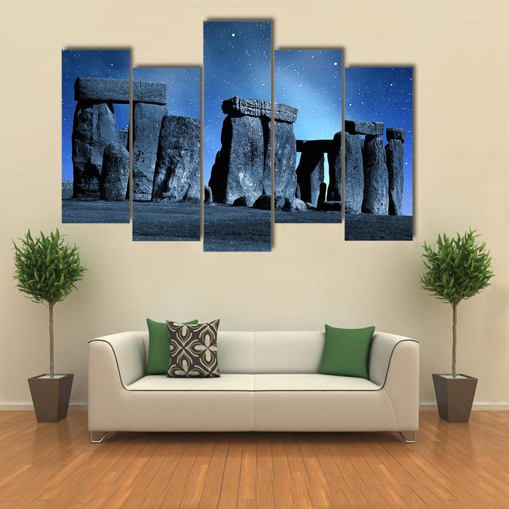 Monument Stonehenge England Canvas Wall Art-5 Pop-Gallery Wrap-47" x 32"-Tiaracle