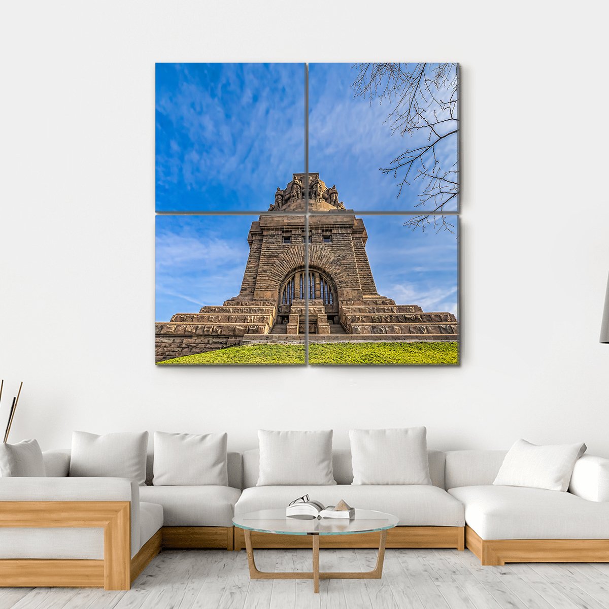 Monument To The Battle Of Nations Canvas Wall Art-5 Horizontal-Gallery Wrap-22" x 12"-Tiaracle