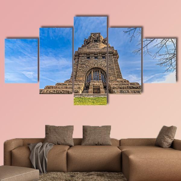 Monument To The Battle Of Nations Canvas Wall Art-5 Star-Gallery Wrap-62" x 32"-Tiaracle