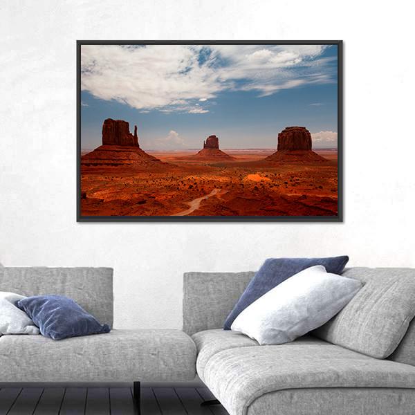 Monument Valley Utah Canvas Wall Art-5 Horizontal-Gallery Wrap-22" x 12"-Tiaracle