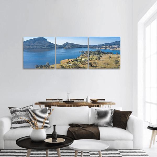 Lake Moogerah Panoramic Canvas Wall Art-3 Piece-25" x 08"-Tiaracle