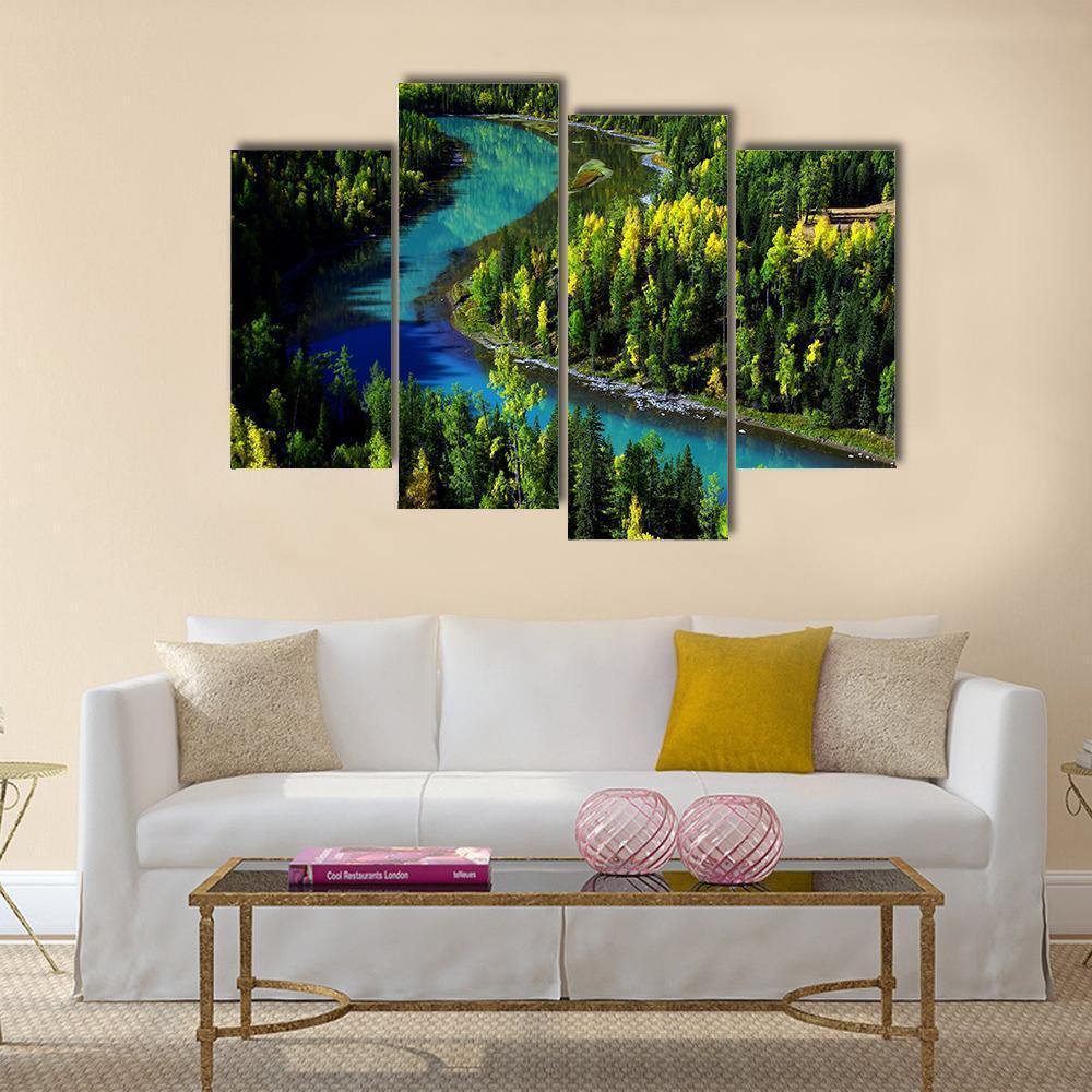 kanak Lake Xinjiang Canvas Wall Art-4 Pop-Gallery Wrap-50" x 32"-Tiaracle