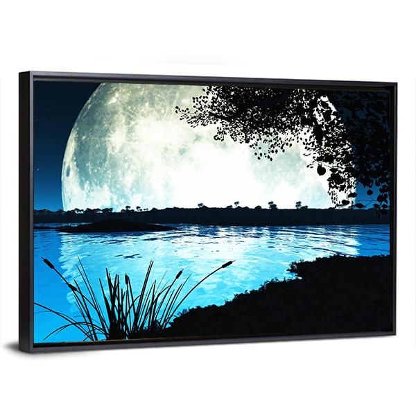 Moon On Alien Planet Canvas Wall Art-3 Horizontal-Gallery Wrap-25" x 16"-Tiaracle