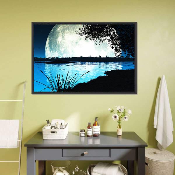 Moon On Alien Planet Canvas Wall Art-3 Horizontal-Gallery Wrap-25" x 16"-Tiaracle