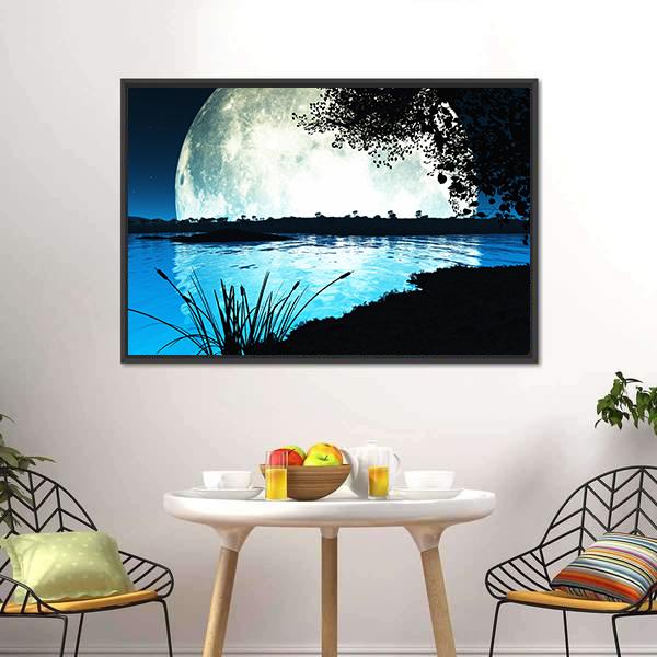 Moon On Alien Planet Canvas Wall Art-5 Horizontal-Gallery Wrap-22" x 12"-Tiaracle
