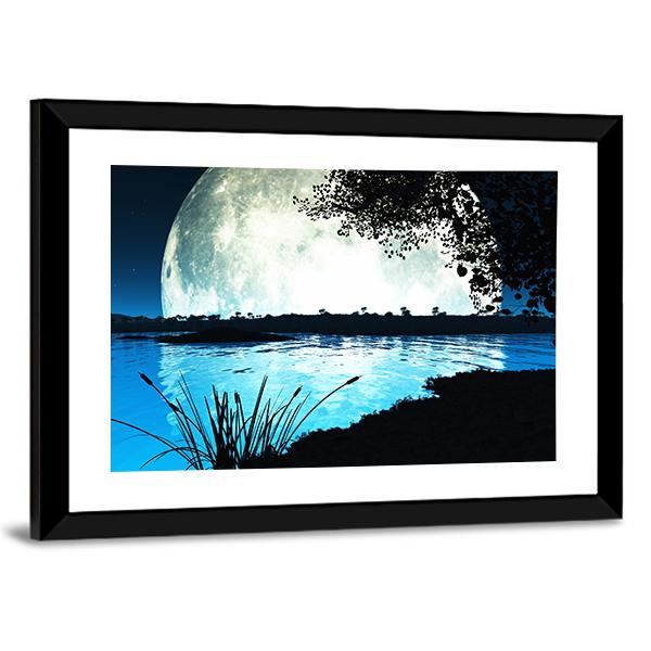 Moon On Alien Planet Canvas Wall Art-5 Horizontal-Gallery Wrap-22" x 12"-Tiaracle