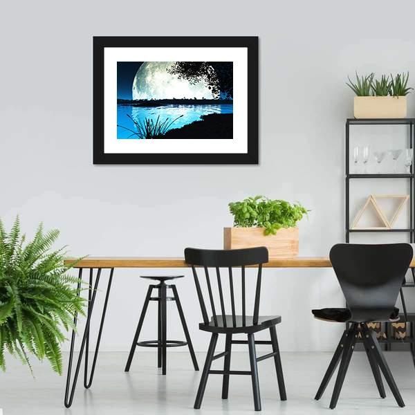 Moon On Alien Planet Canvas Wall Art-3 Horizontal-Gallery Wrap-25" x 16"-Tiaracle