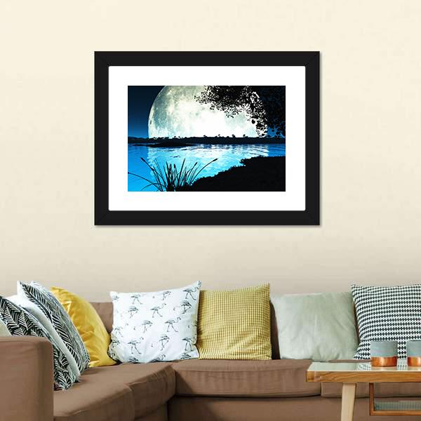 Moon On Alien Planet Canvas Wall Art-3 Horizontal-Gallery Wrap-25" x 16"-Tiaracle