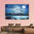 Moon Over Tropical Bay Canvas Wall Art-3 Horizontal-Gallery Wrap-37" x 24"-Tiaracle