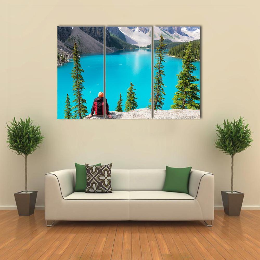 Beautiful Moraine Lake Canvas Wall Art-3 Horizontal-Gallery Wrap-37" x 24"-Tiaracle