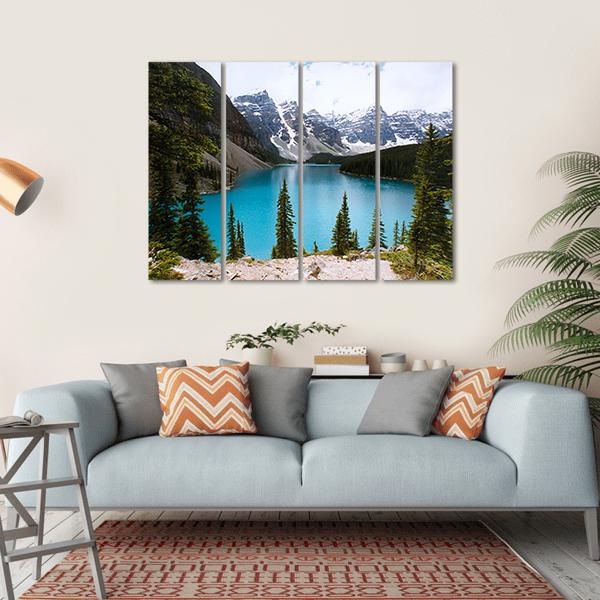 Moraine Lake Canada Canvas Wall Art-4 Horizontal-Gallery Wrap-34" x 24"-Tiaracle