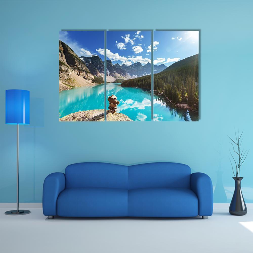 Moraine Lake Canvas Wall Art-3 Horizontal-Gallery Wrap-37" x 24"-Tiaracle