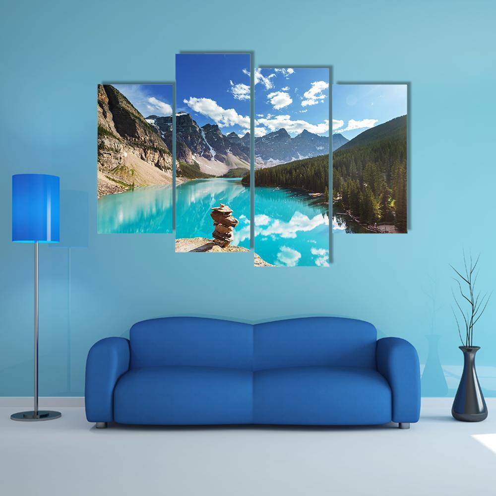 Moraine Lake Canvas Wall Art-4 Pop-Gallery Wrap-50" x 32"-Tiaracle