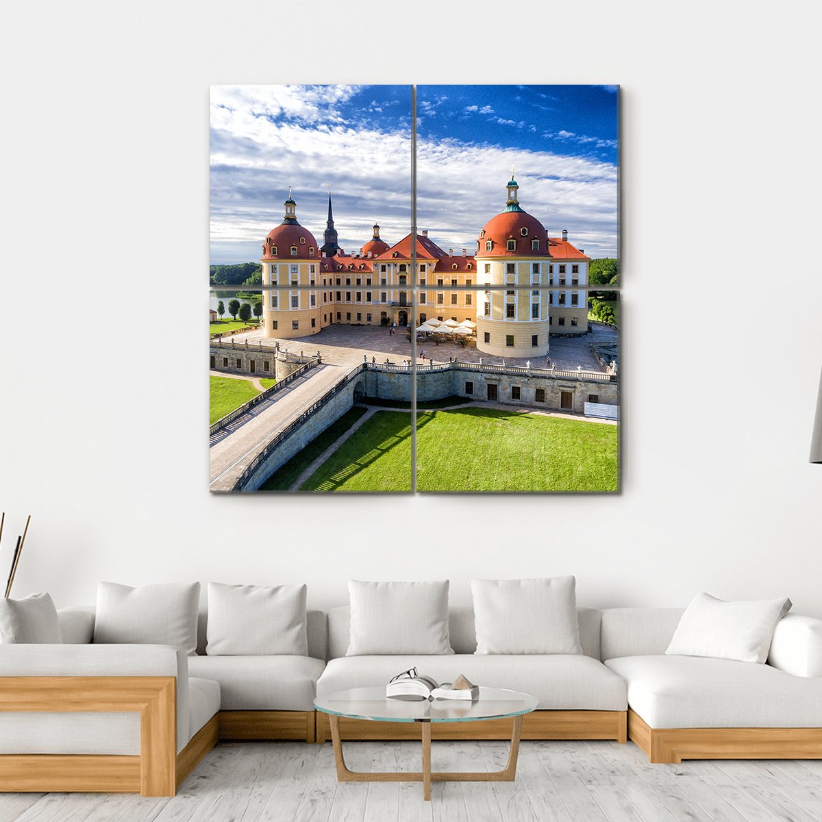 Moritzburg Castle In Saxony Canvas Wall Art-4 Square-Gallery Wrap-17" x 17"-Tiaracle