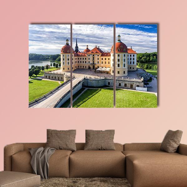 Moritzburg Castle In Saxony Canvas Wall Art-3 Horizontal-Gallery Wrap-25" x 16"-Tiaracle