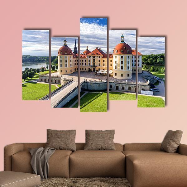 Moritzburg Castle In Saxony Canvas Wall Art-5 Pop-Gallery Wrap-47" x 32"-Tiaracle