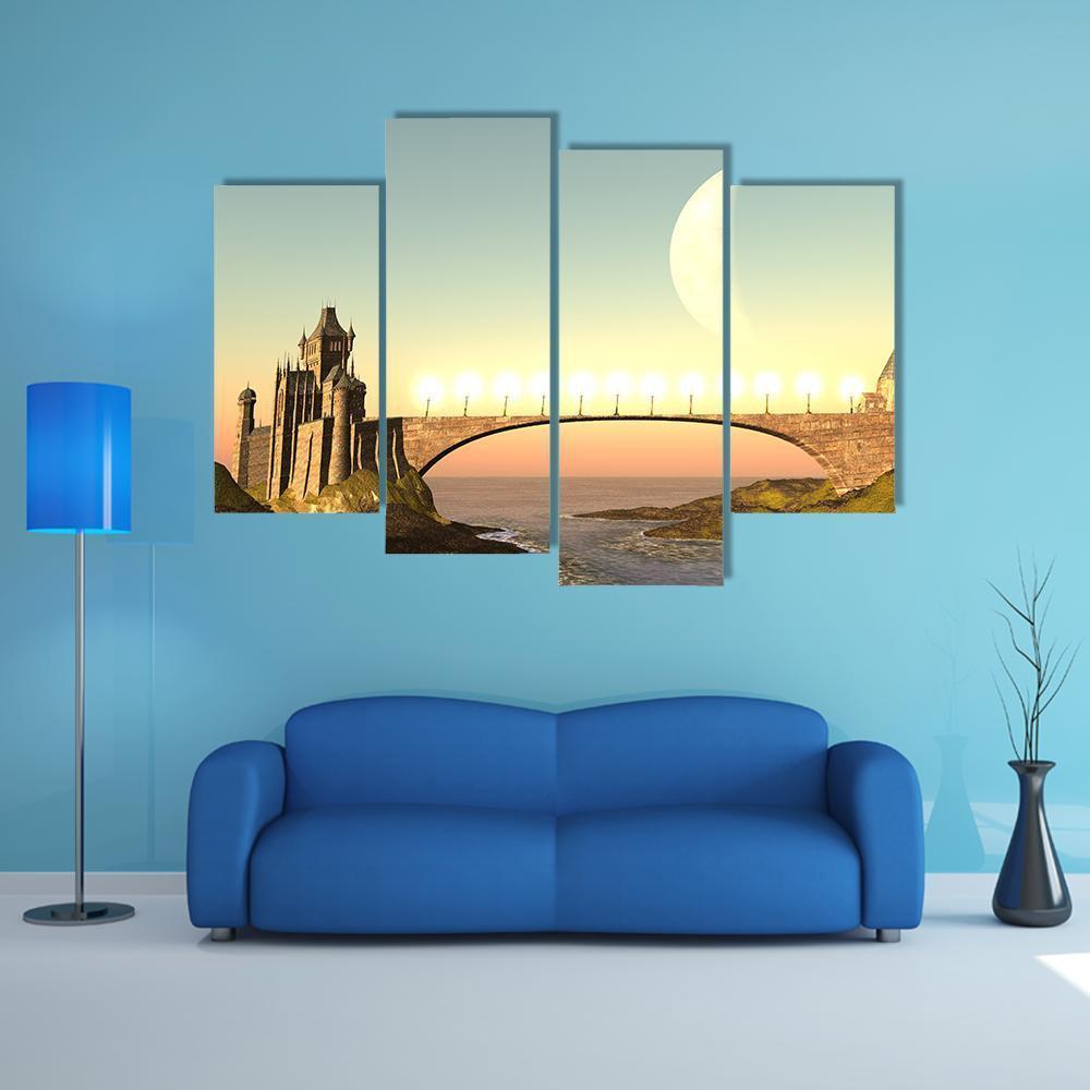 Moravian Castle Canvas Wall Art-4 Pop-Gallery Wrap-50" x 32"-Tiaracle