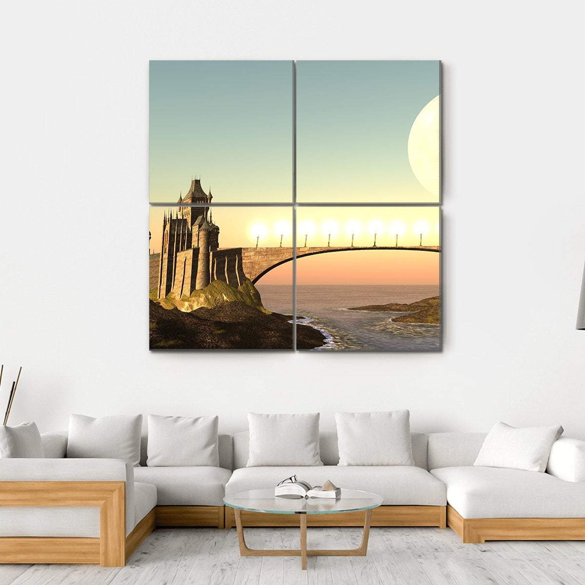 Moravian Castle Canvas Wall Art-4 Square-Gallery Wrap-17" x 17"-Tiaracle