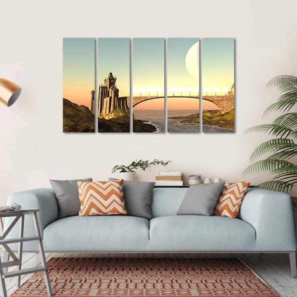 Moravian Castle Canvas Wall Art-5 Horizontal-Gallery Wrap-22" x 12"-Tiaracle