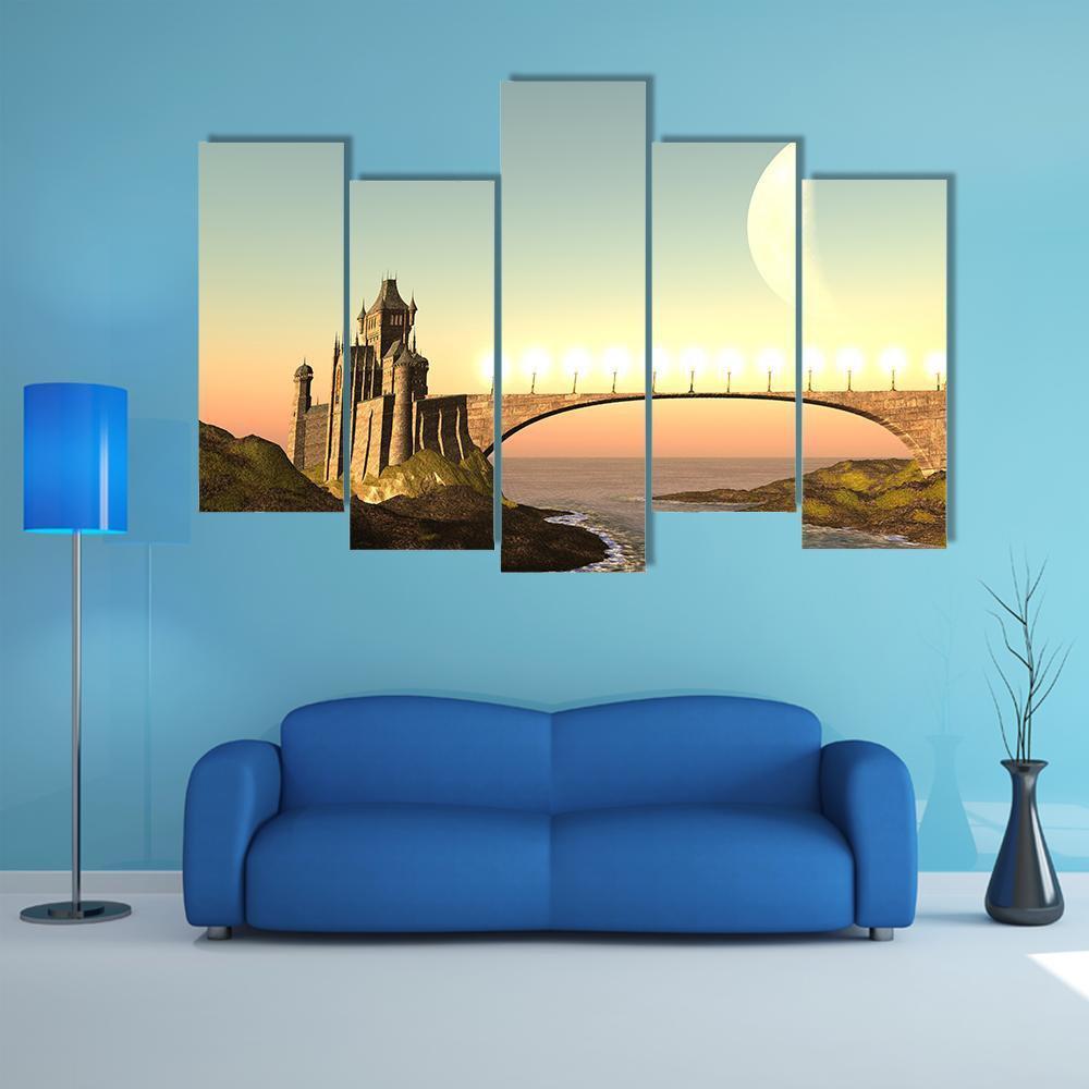 Moravian Castle Canvas Wall Art-5 Pop-Gallery Wrap-47" x 32"-Tiaracle