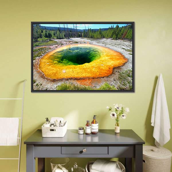 Morning Glory Pool Canvas Wall Art-1 Piece-Floating Frame-24" x 16"-Tiaracle