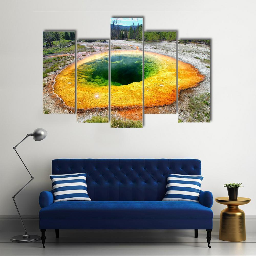 Morning Glory Pool Canvas Wall Art-5 Pop-Gallery Wrap-47" x 32"-Tiaracle