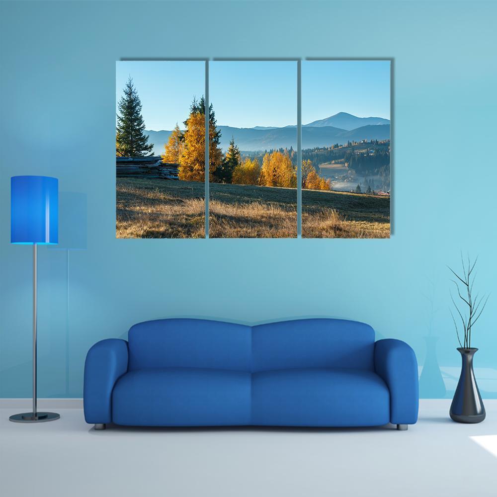 Morning In Carpathian Mountains Canvas Wall Art-3 Horizontal-Gallery Wrap-37" x 24"-Tiaracle