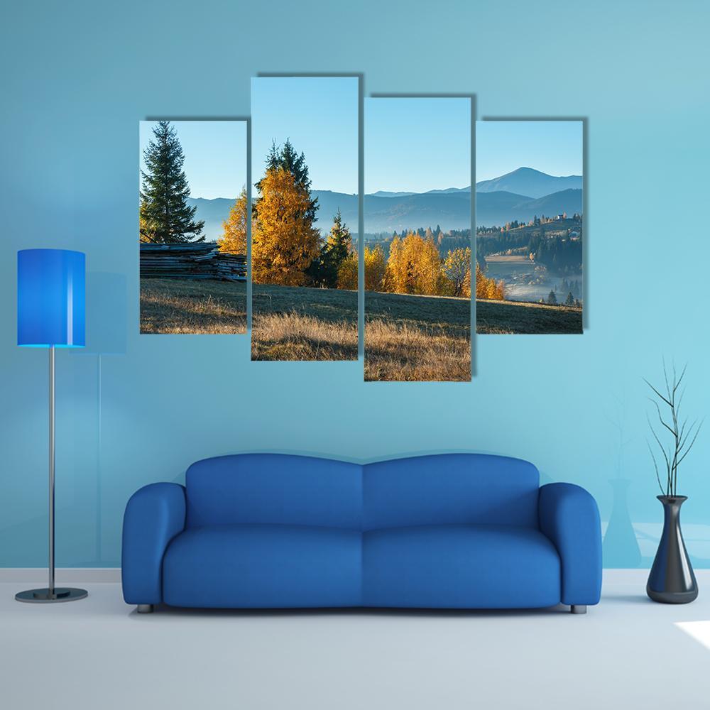 Morning In Carpathian Mountains Canvas Wall Art-4 Pop-Gallery Wrap-50" x 32"-Tiaracle