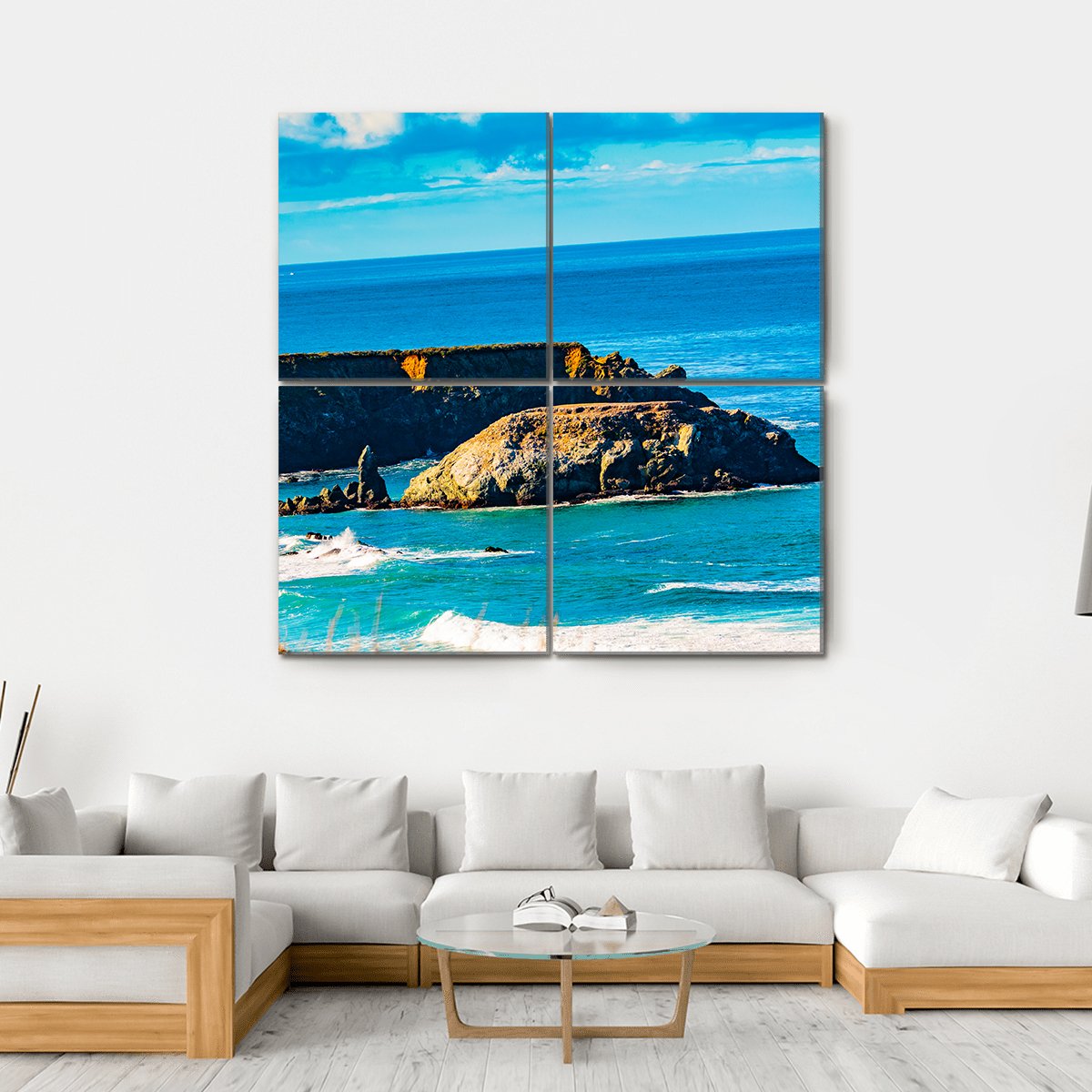 Morning In Pacific Valley Canvas Wall Art-4 Square-Gallery Wrap-17" x 17"-Tiaracle