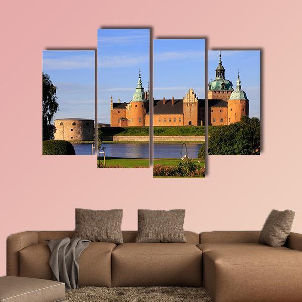 Kalmar Castle In Sweden Canvas Wall Art-4 Pop-Gallery Wrap-50" x 32"-Tiaracle