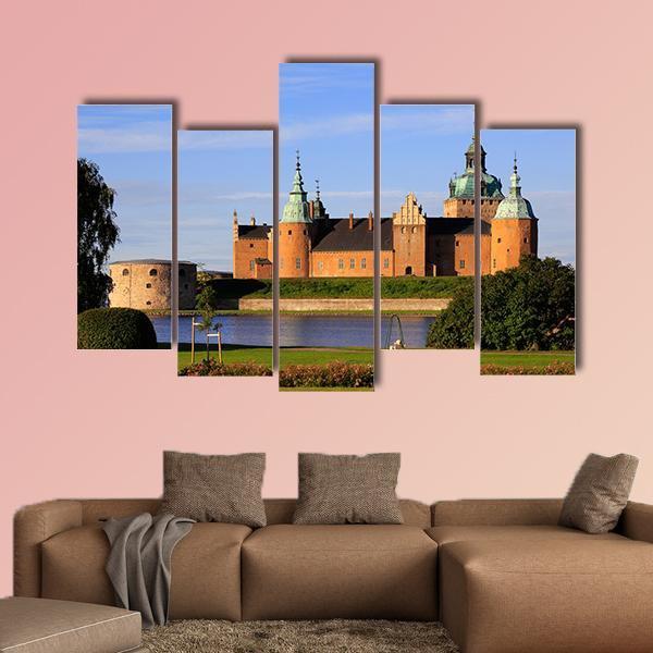 Kalmar Castle In Sweden Canvas Wall Art-5 Pop-Gallery Wrap-47" x 32"-Tiaracle