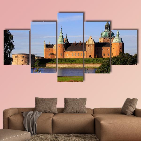 Kalmar Castle In Sweden Canvas Wall Art-5 Star-Gallery Wrap-62" x 32"-Tiaracle