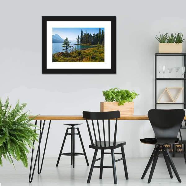 Morning On Beautiful Lake Canvas Wall Art-5 Horizontal-Gallery Wrap-22" x 12"-Tiaracle
