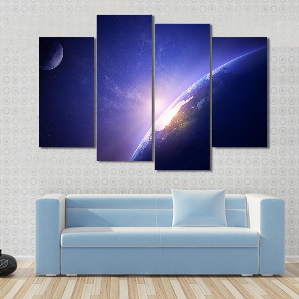 Morning On Planet Earth Canvas Wall Art-4 Pop-Gallery Wrap-50" x 32"-Tiaracle