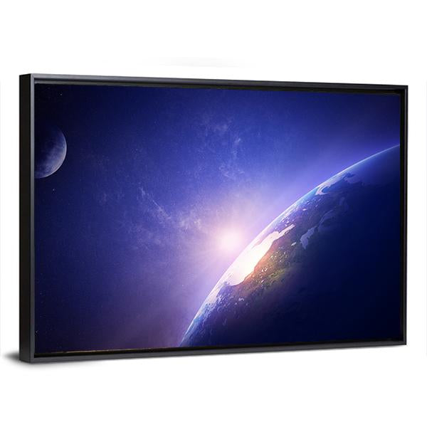 Morning On Planet Earth Canvas Wall Art-3 Horizontal-Gallery Wrap-25" x 16"-Tiaracle
