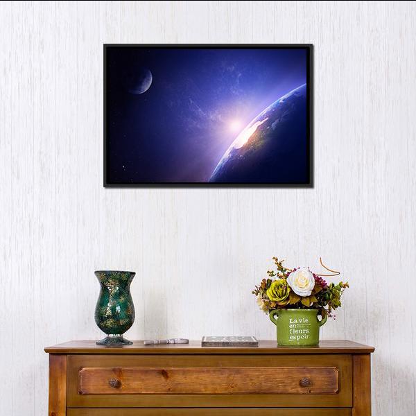 Morning On Planet Earth Canvas Wall Art-3 Horizontal-Gallery Wrap-25" x 16"-Tiaracle