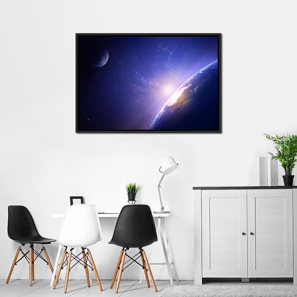 Morning On Planet Earth Canvas Wall Art-3 Horizontal-Gallery Wrap-25" x 16"-Tiaracle
