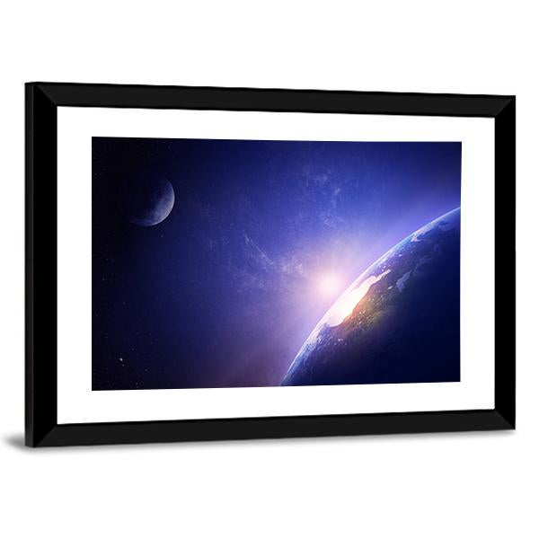 Morning On Planet Earth Canvas Wall Art-3 Horizontal-Gallery Wrap-25" x 16"-Tiaracle