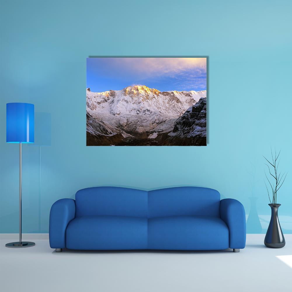 Annapurna Massif Nepal Canvas Wall Art-1 Piece-Gallery Wrap-48" x 32"-Tiaracle