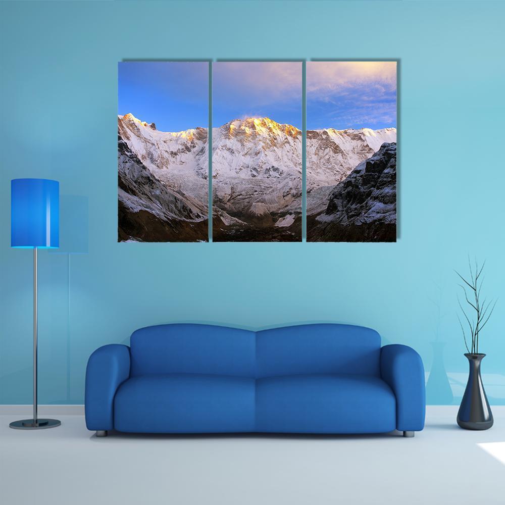 Annapurna Massif Nepal Canvas Wall Art-3 Horizontal-Gallery Wrap-37" x 24"-Tiaracle